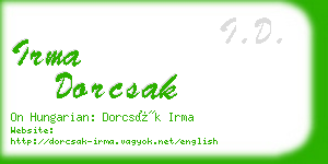 irma dorcsak business card